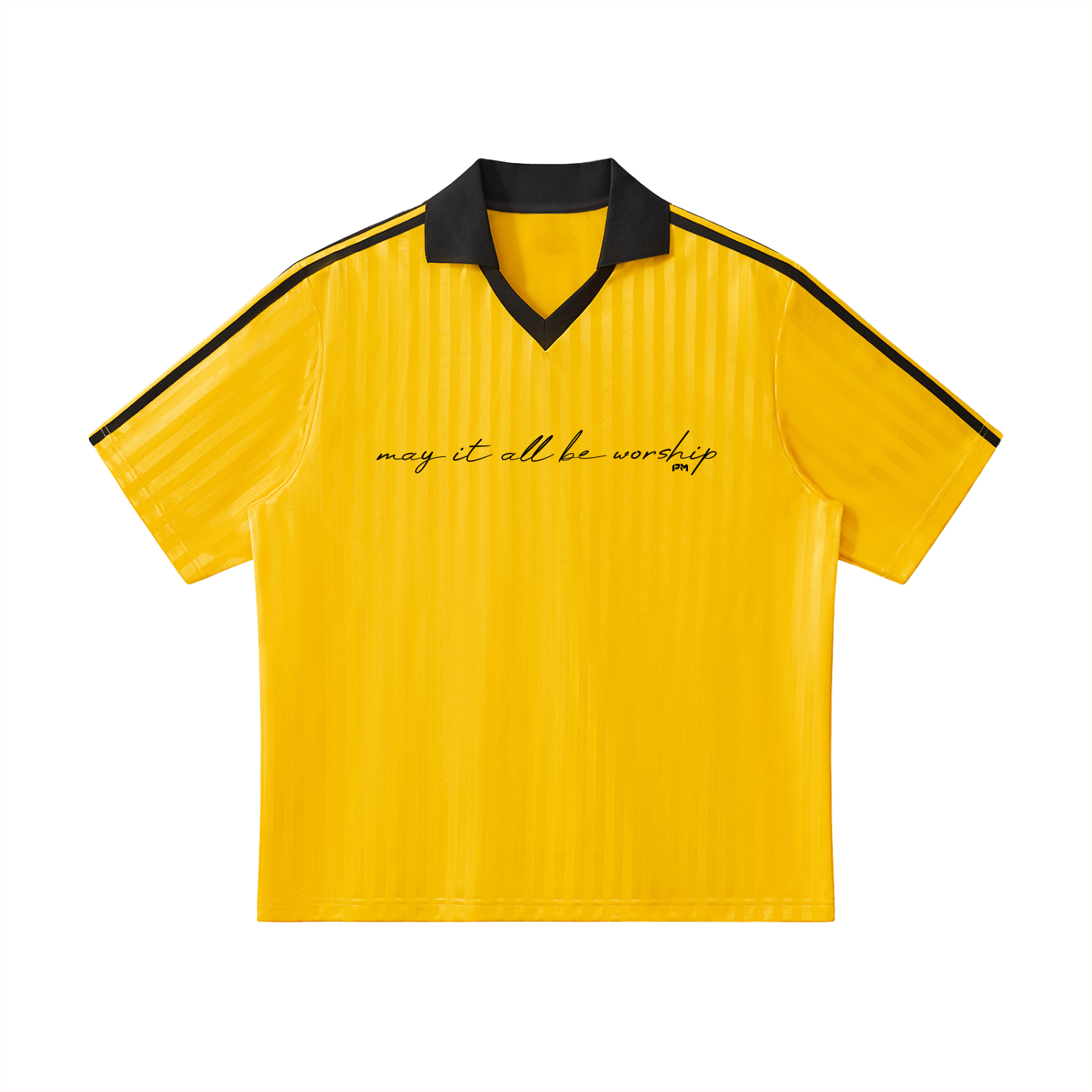 Contrast Collar Striped Soccer Jersey